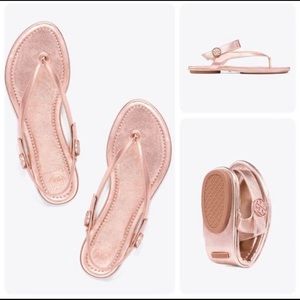 Tory Burch Travel Minnie Sandals Rose Gold 9.5